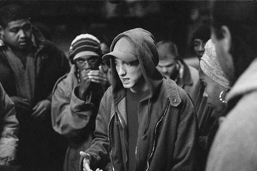 Eminem as B-Rabbit rapping in 8 Mile
