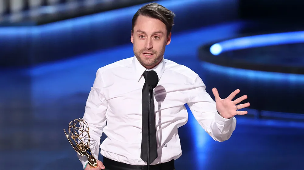 Kieran Culkin winning his Emmy for Succession