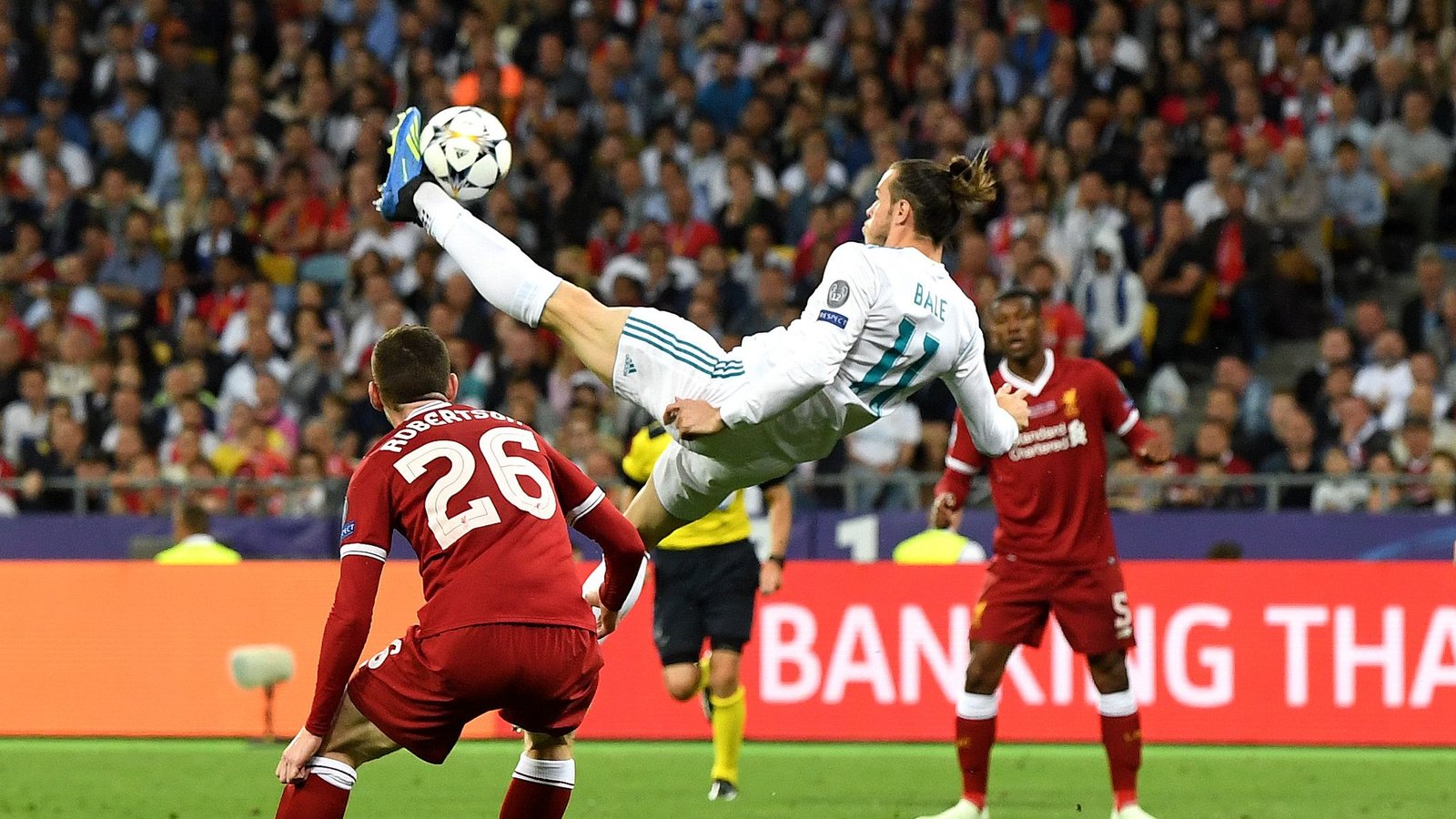 Gareth Bale scores a legendary bicycle kick against Liverpool in the Champions League final