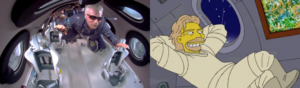 Richard Branson in space (The Simpsons and Real Life)